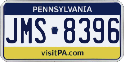 PA license plate JMS8396