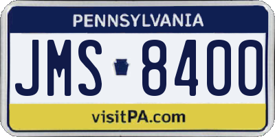 PA license plate JMS8400