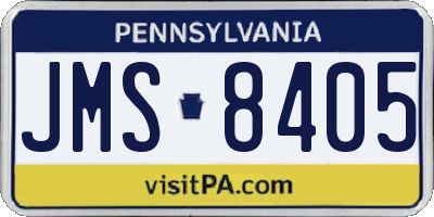 PA license plate JMS8405