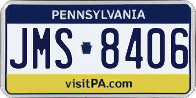 PA license plate JMS8406