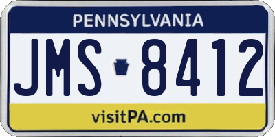 PA license plate JMS8412