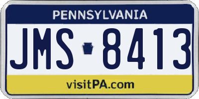 PA license plate JMS8413