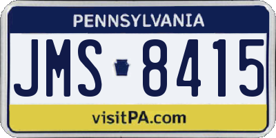 PA license plate JMS8415