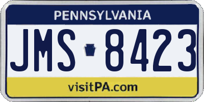 PA license plate JMS8423