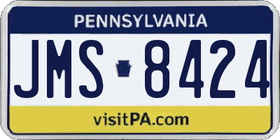 PA license plate JMS8424