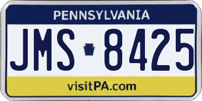 PA license plate JMS8425