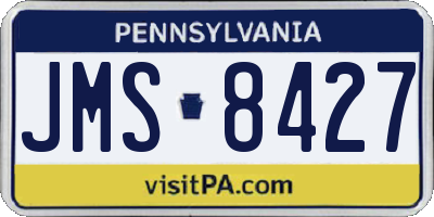 PA license plate JMS8427