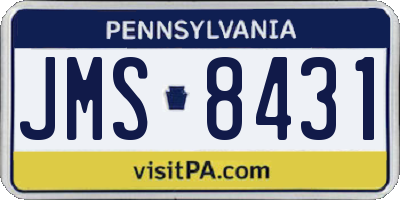 PA license plate JMS8431
