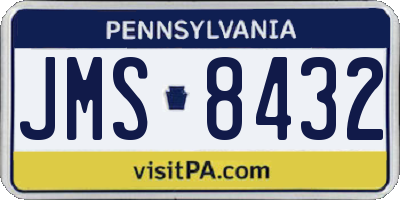 PA license plate JMS8432