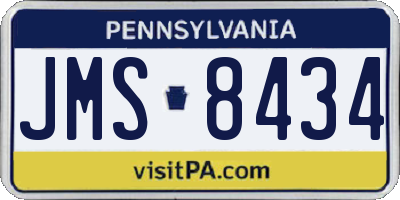 PA license plate JMS8434