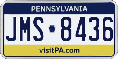 PA license plate JMS8436