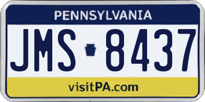 PA license plate JMS8437