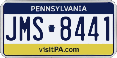 PA license plate JMS8441