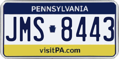 PA license plate JMS8443