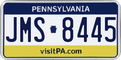 PA license plate JMS8445