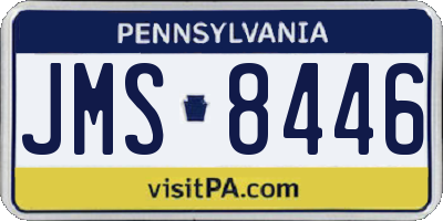 PA license plate JMS8446