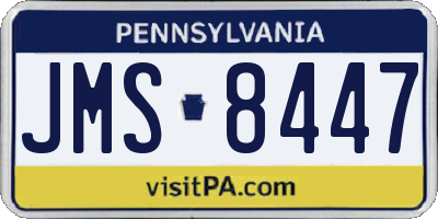 PA license plate JMS8447