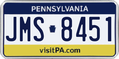 PA license plate JMS8451