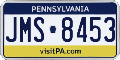 PA license plate JMS8453