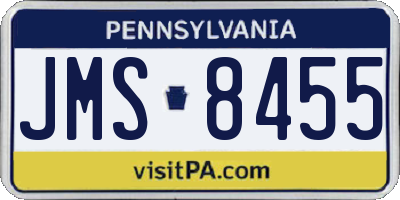 PA license plate JMS8455