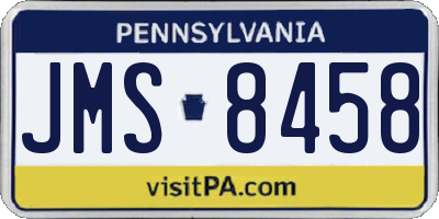 PA license plate JMS8458