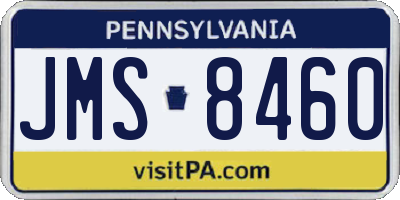 PA license plate JMS8460