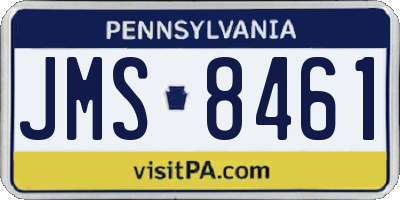 PA license plate JMS8461