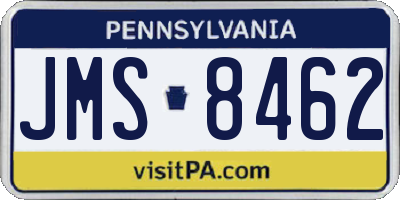 PA license plate JMS8462