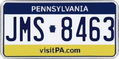 PA license plate JMS8463