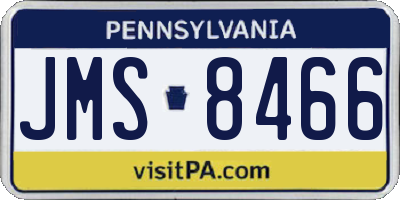 PA license plate JMS8466
