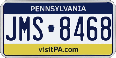 PA license plate JMS8468