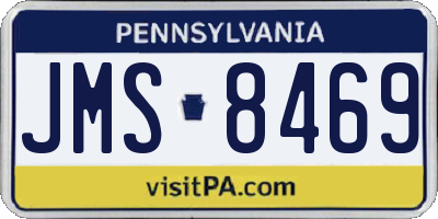 PA license plate JMS8469