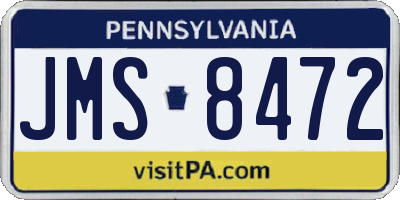 PA license plate JMS8472
