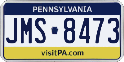 PA license plate JMS8473