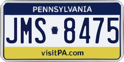 PA license plate JMS8475
