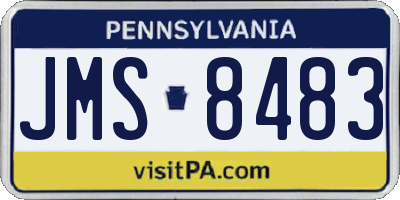 PA license plate JMS8483