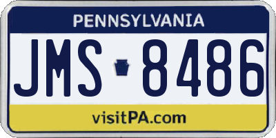 PA license plate JMS8486