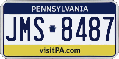 PA license plate JMS8487