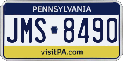 PA license plate JMS8490
