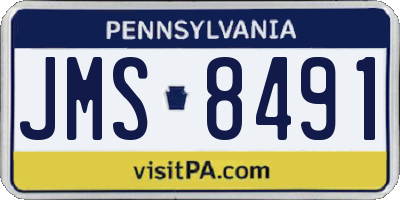 PA license plate JMS8491