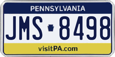 PA license plate JMS8498