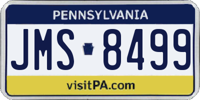 PA license plate JMS8499
