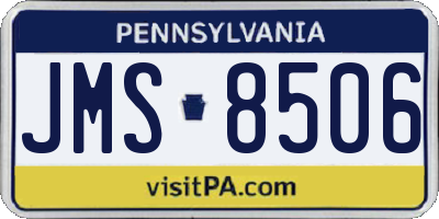 PA license plate JMS8506