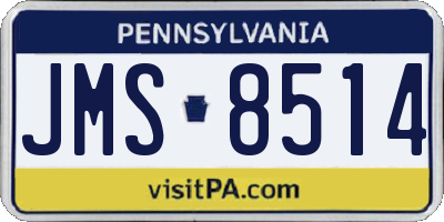 PA license plate JMS8514