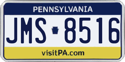 PA license plate JMS8516