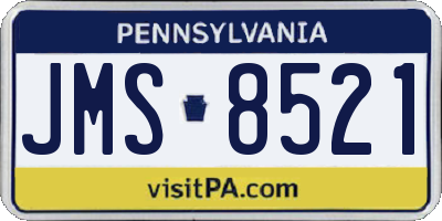 PA license plate JMS8521