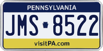 PA license plate JMS8522