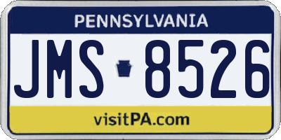 PA license plate JMS8526