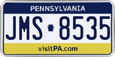 PA license plate JMS8535