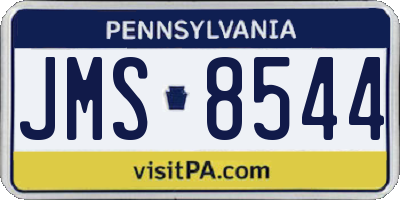 PA license plate JMS8544